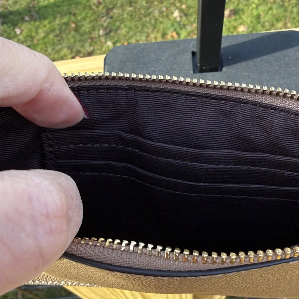 Coach Glitter Zip Wristlet in Gold